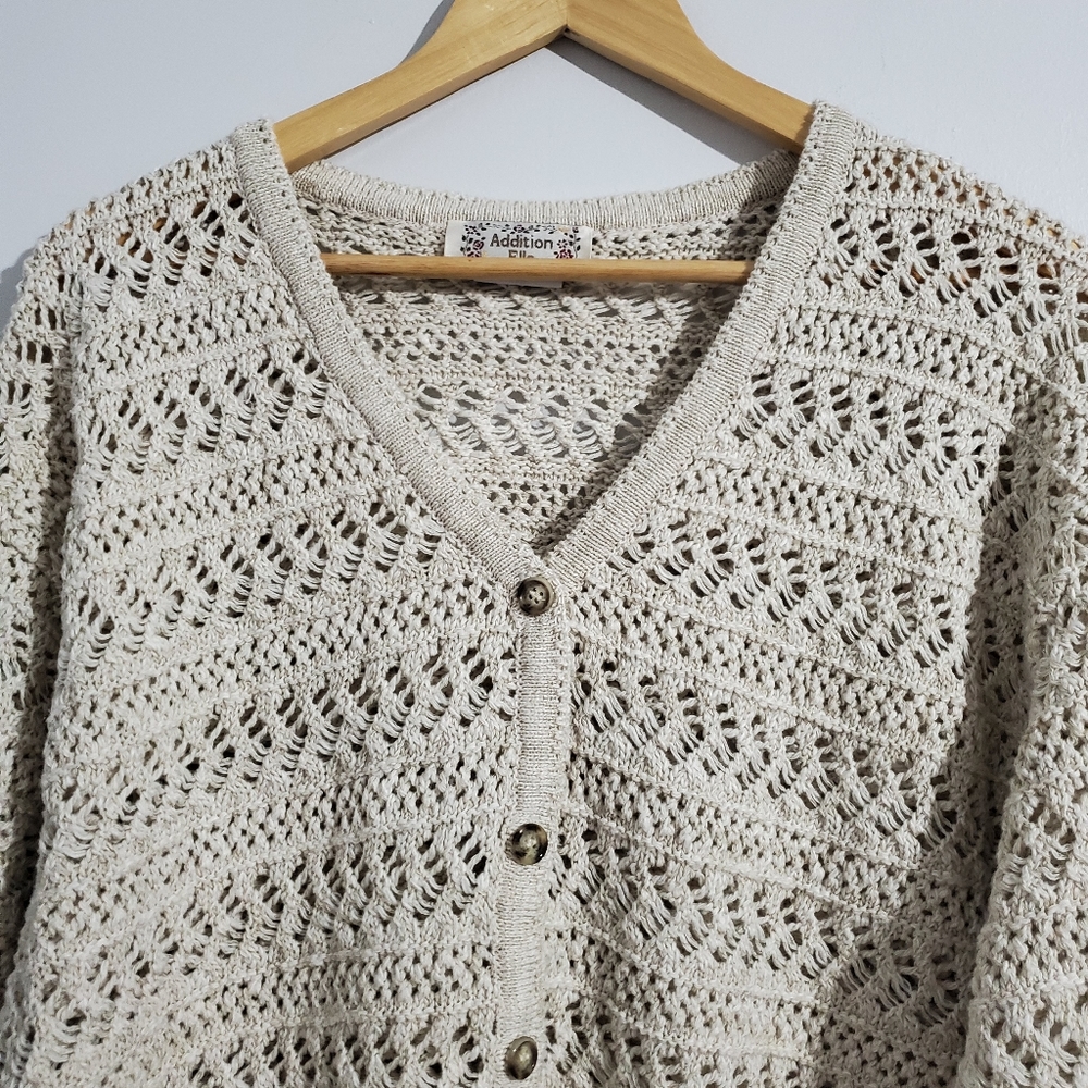 Vintage Tan Knit Cardigan Sweater Size 2X - Picture 3 of 6